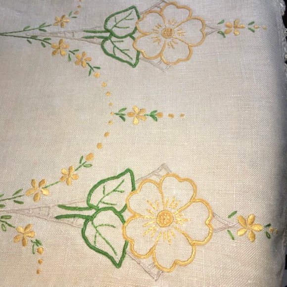 Vintage Dresser Scarf Table Runner Embroidered - Picture 1 of 8